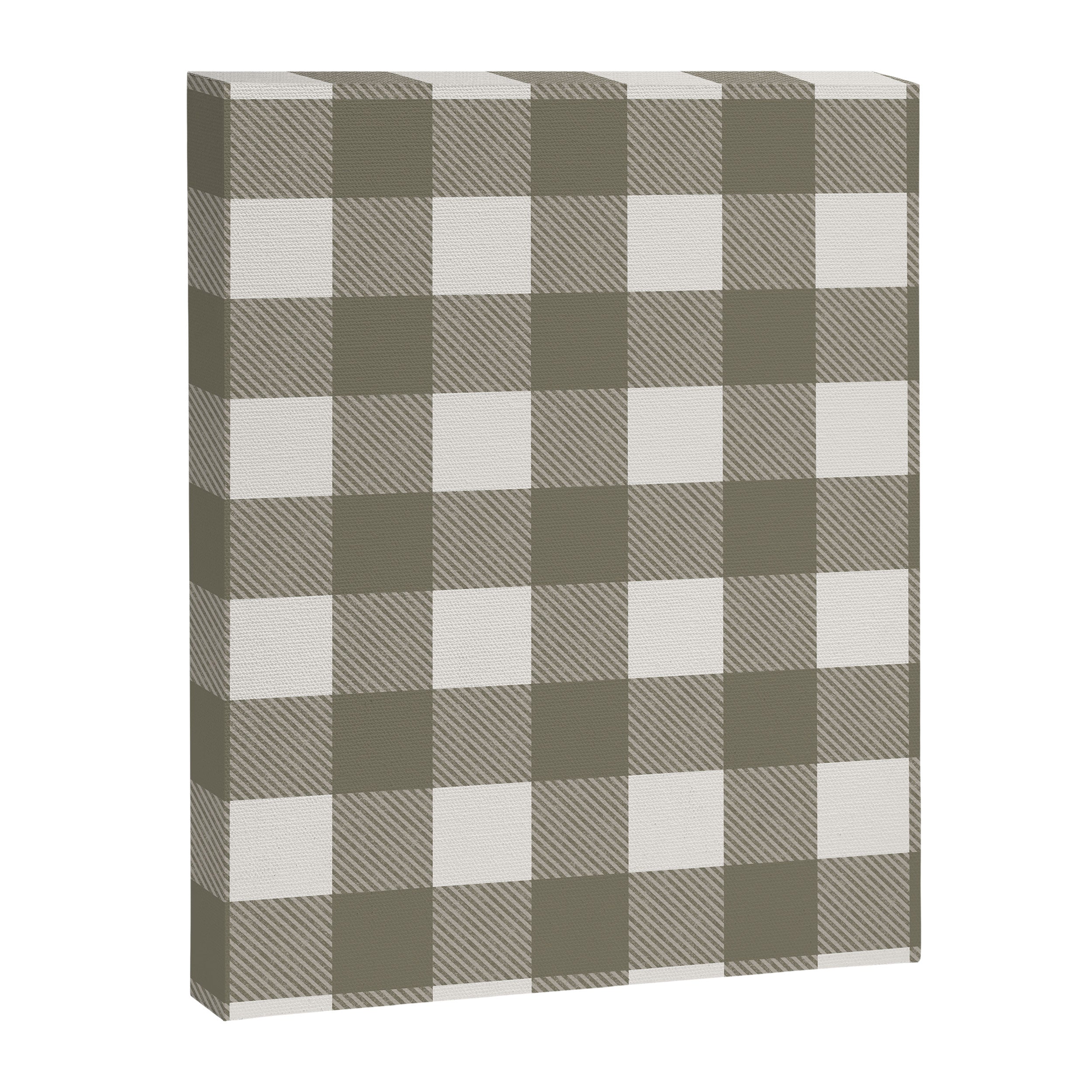 Gingham Cloth / Olive Checks Canvas Print Gallery Image 8