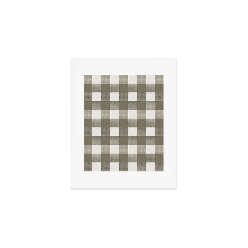 Gingham Cloth / Olive Checks Art Print Gallery Image 1