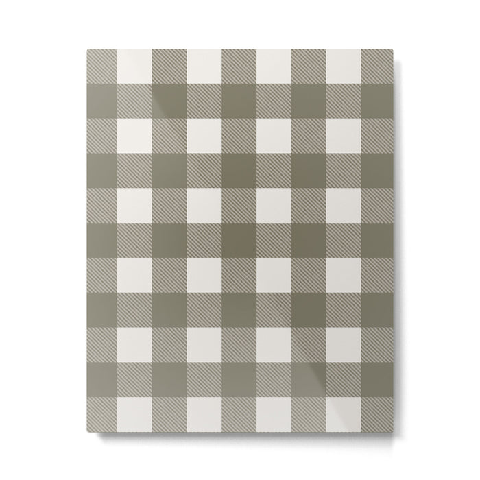 Gingham Cloth / Olive Checks Metal Print Gallery Image 1