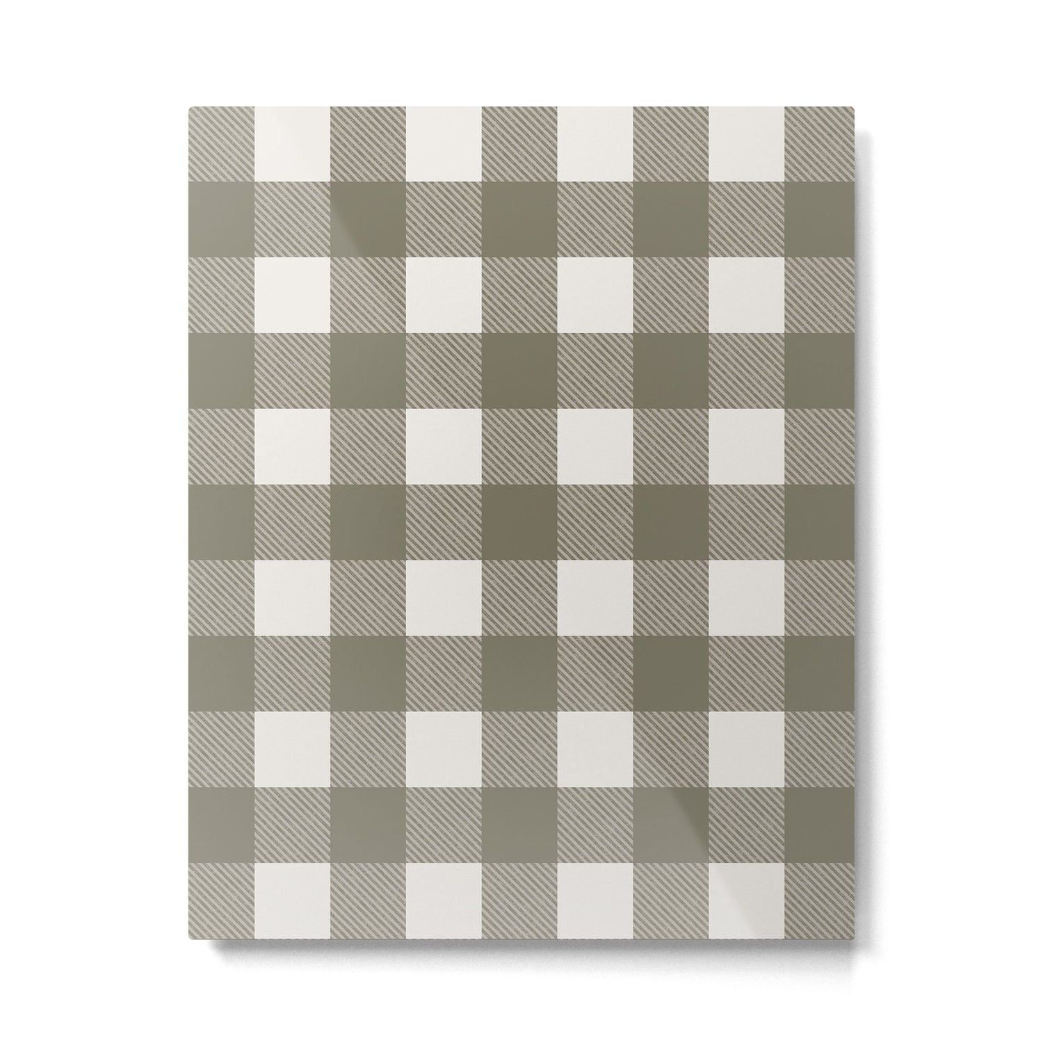 Gingham Cloth / Olive Checks Metal Print Gallery Image 6