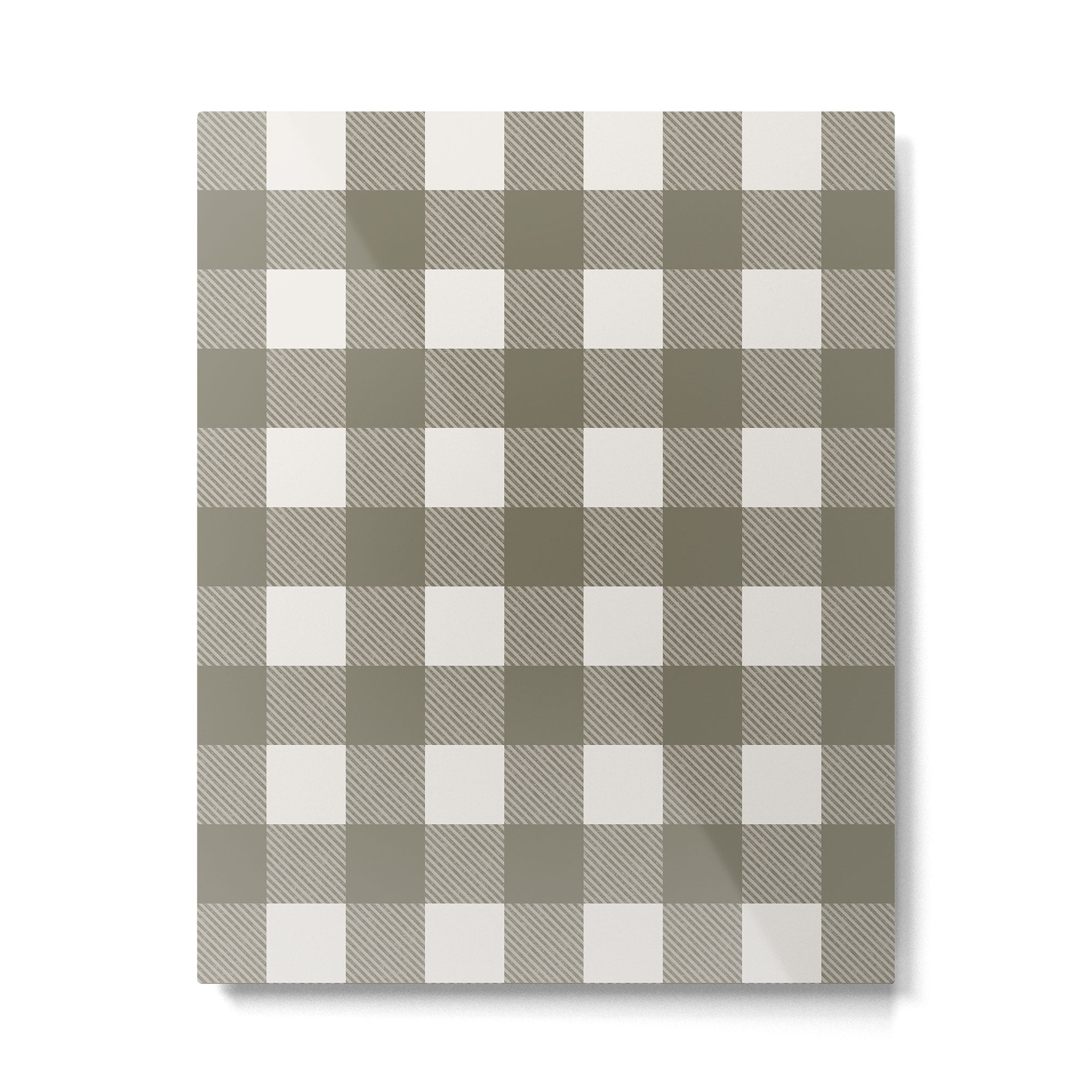 Gingham Cloth / Olive Checks Metal Print Gallery Image 6