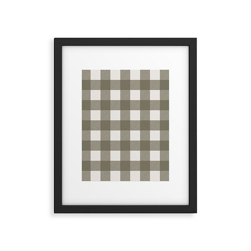 Gingham Cloth / Olive Checks Framed Art Print Gallery Image 4