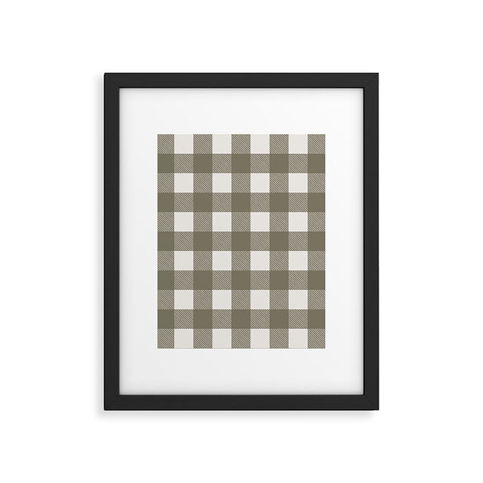 Gingham Cloth / Olive Checks Framed Art Print Gallery Image 1