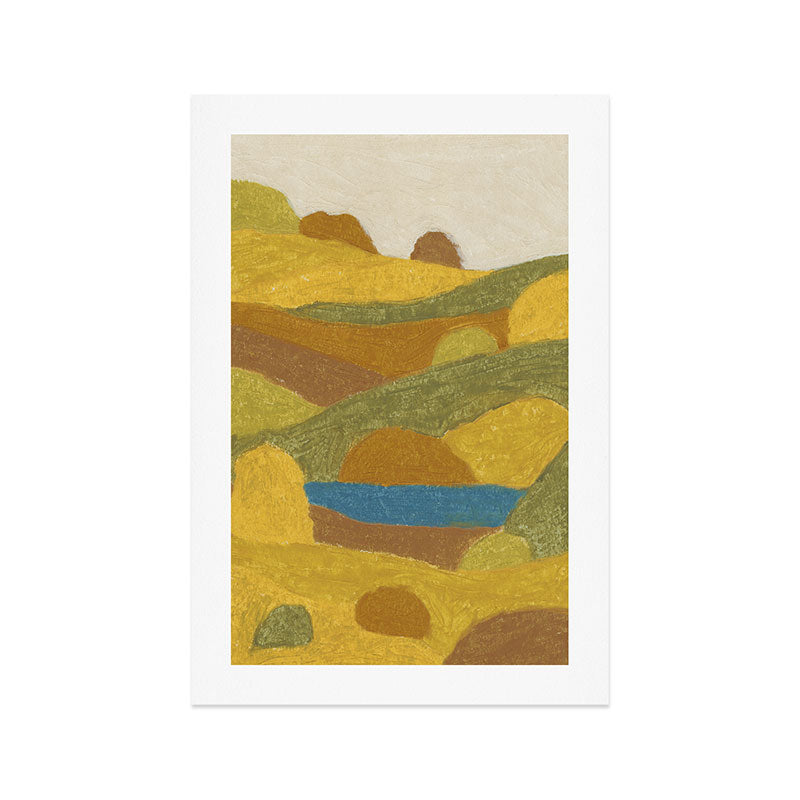 Golden Hills, Quiet Lake Art Print Gallery Image 1