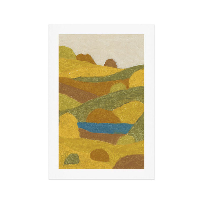 Golden Hills, Quiet Lake Art Print Gallery Image 1