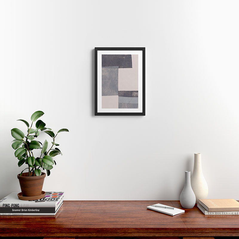 Gray Blocks #1 Framed Art Print Gallery Image 2