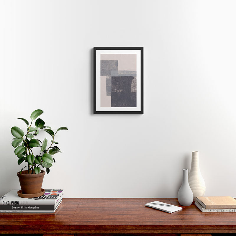 Gray Blocks #2 Framed Art Print Gallery Image 2