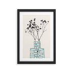 Gypsophila in a Blue Vase Framed Art Print Gallery Image 2