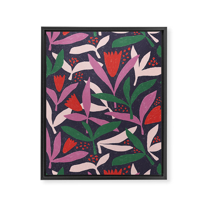 Hand Drawn Florals #2 Framed Canvas Print Gallery Image 1
