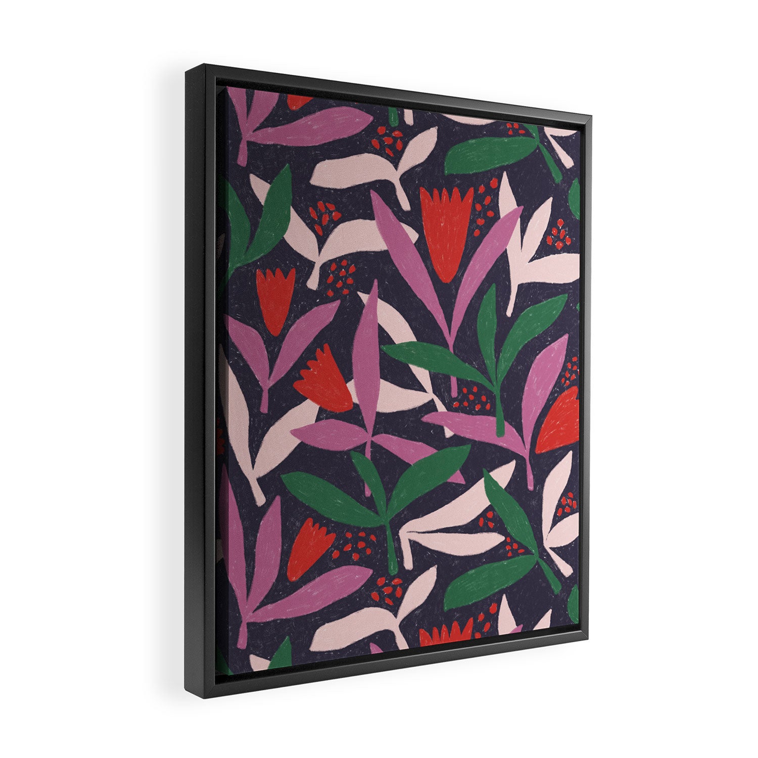Hand Drawn Florals #2 Framed Canvas Print Gallery Image 2