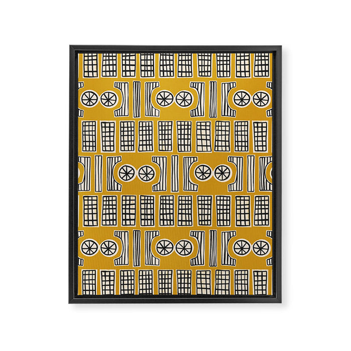 Handcut Geometry - Mustard Framed Canvas Print Gallery Image 1