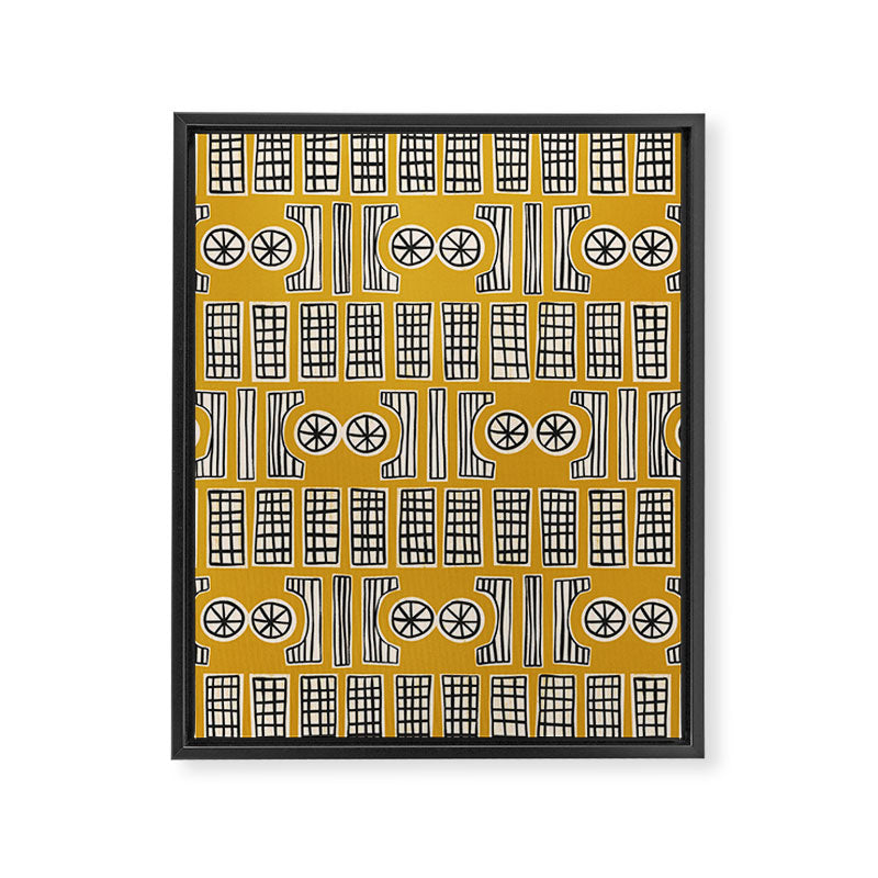 Handcut Geometry - Mustard Framed Canvas Print Gallery Image 6