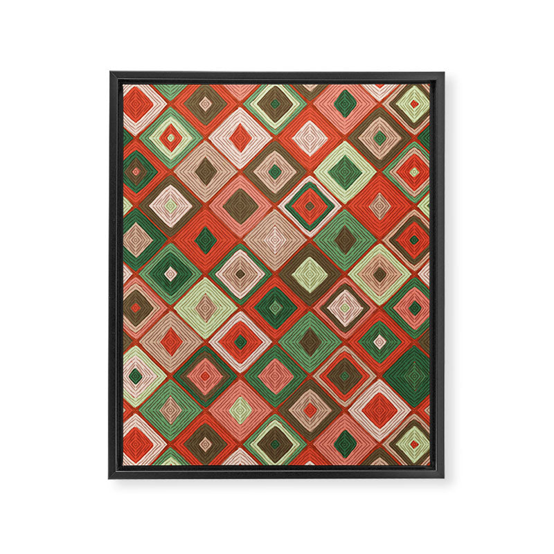 Hand-drawn Quilt #5 Framed Canvas Print Gallery Image 8