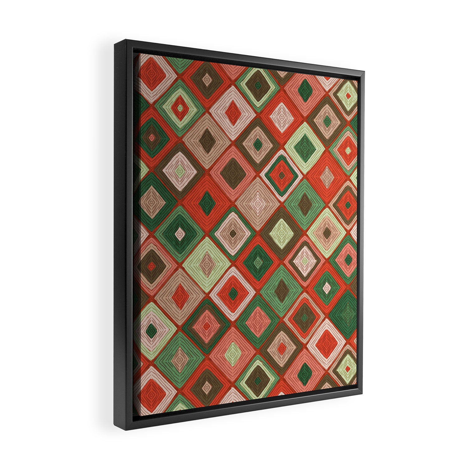 Hand-drawn Quilt #5 Framed Canvas Print Gallery Image 2