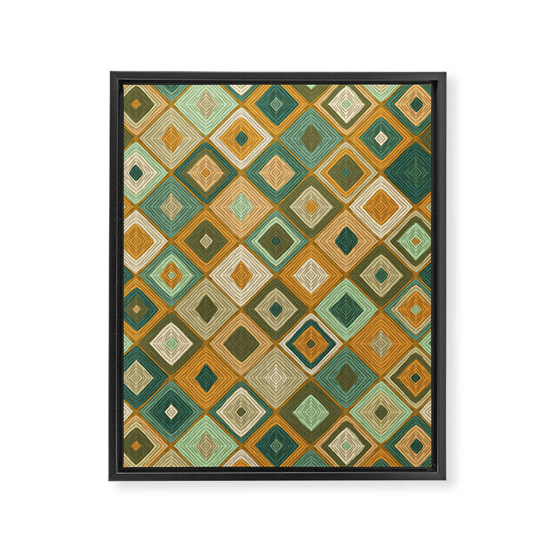 Hand-drawn Quilt #6 Framed Canvas Print Gallery Image 8