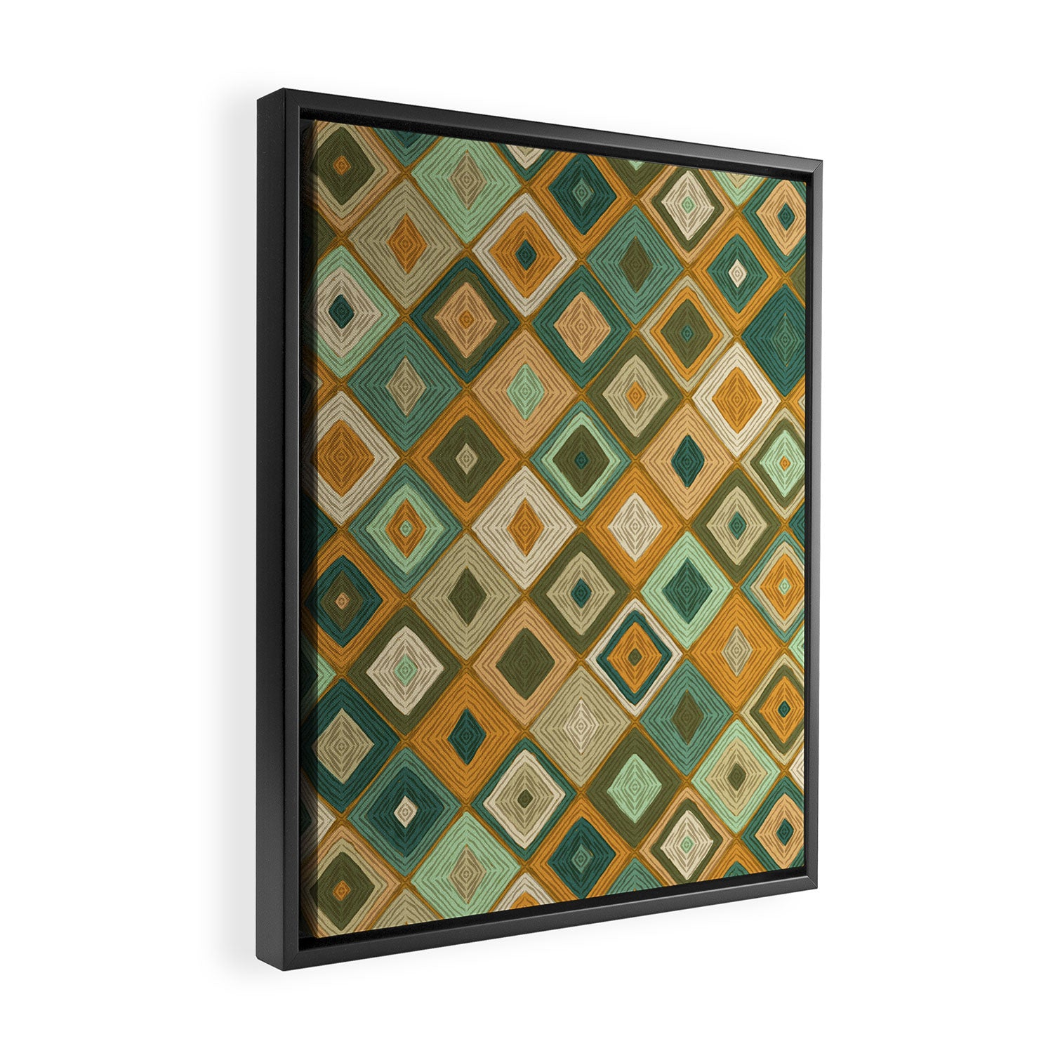Hand-drawn Quilt #6 Framed Canvas Print Gallery Image 2