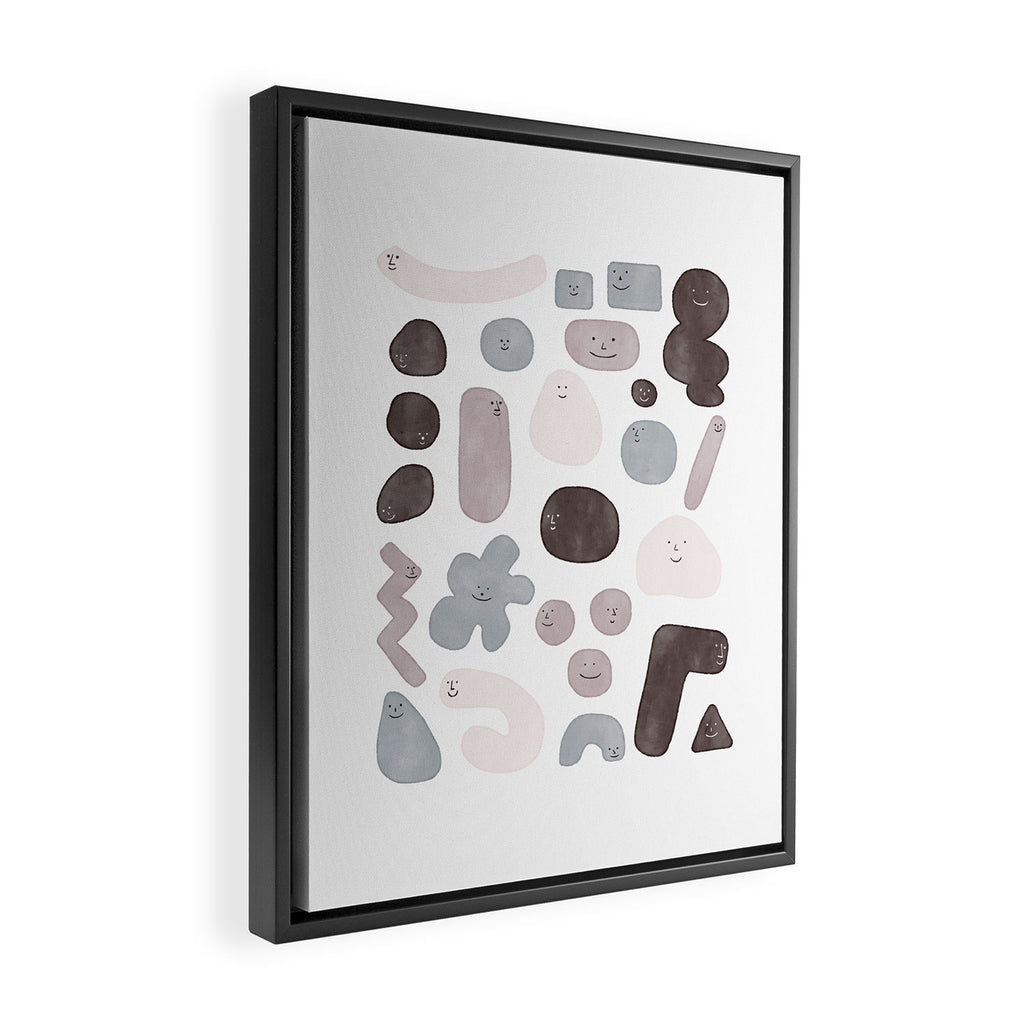 Happy Shapes Framed Canvas Print Gallery Image 2
