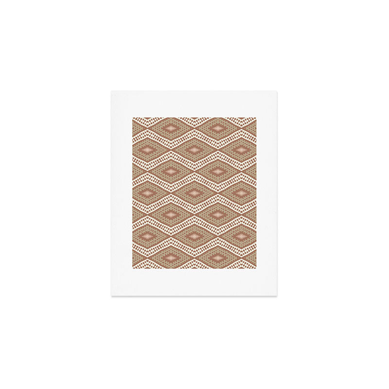 Ikat Hand-cut Pattern 1 Inspired by PANTONE 17 1230 Mocha Mousse Art Print Gallery Image 1