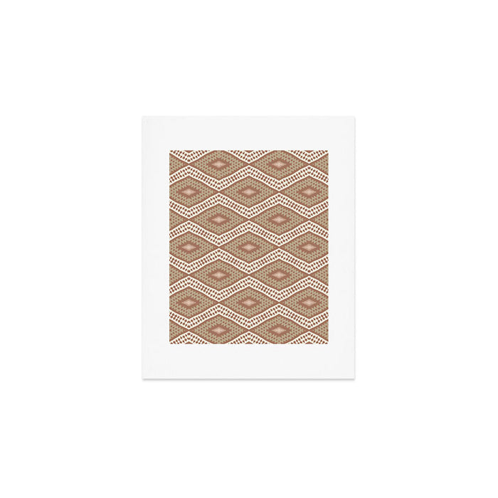 Ikat Hand-cut Pattern 1 Inspired by PANTONE 17 1230 Mocha Mousse Art Print Gallery Image 1