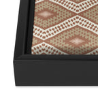 Ikat Hand-cut Pattern 1 Inspired by PANTONE 17 1230 Mocha Mousse Framed Canvas Print Gallery Image 3