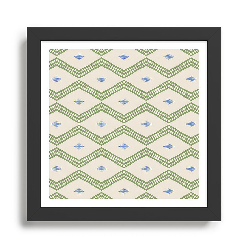 Ikat Hand-cut Pattern 3 Framed Art Print Gallery Image 1