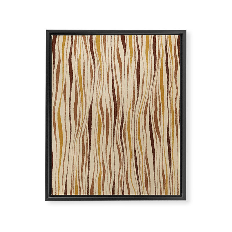 Irregular Lines / Brown & Yellow Framed Canvas Print Gallery Image 6