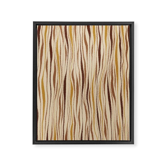 Irregular Lines / Brown & Yellow Framed Canvas Print Gallery Image 1