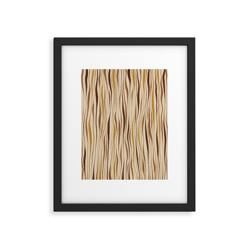 Irregular Lines / Brown & Yellow Framed Art Print Gallery Image 5