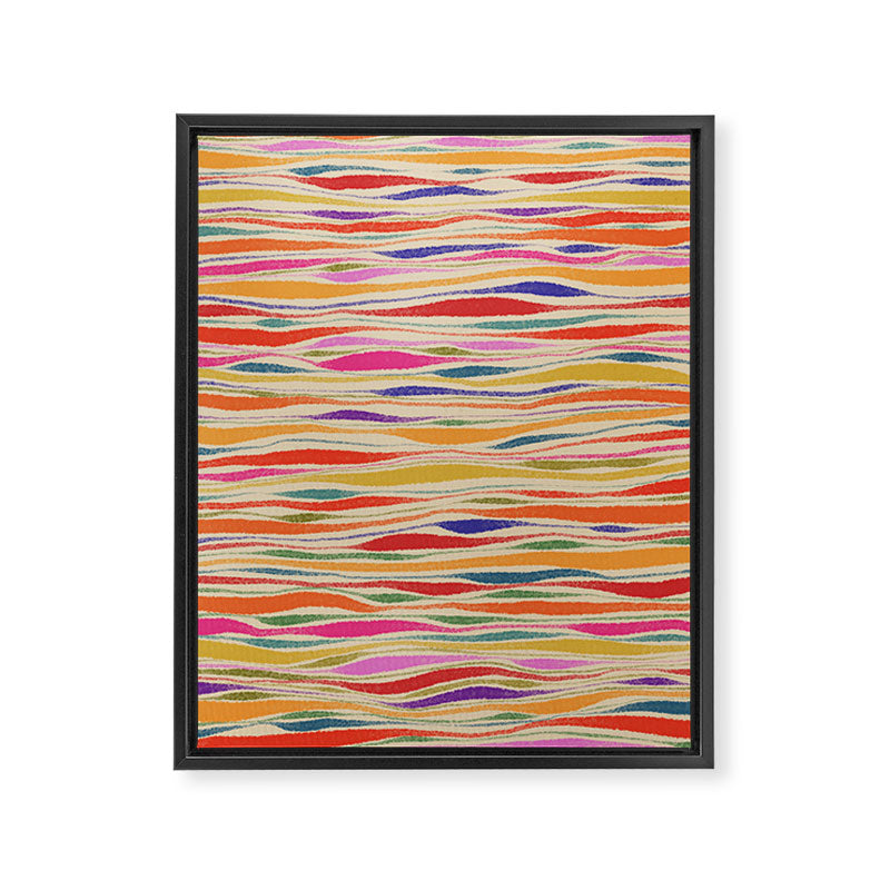 Irregular Lines / Summer Palette Framed Canvas Print Gallery Image 6