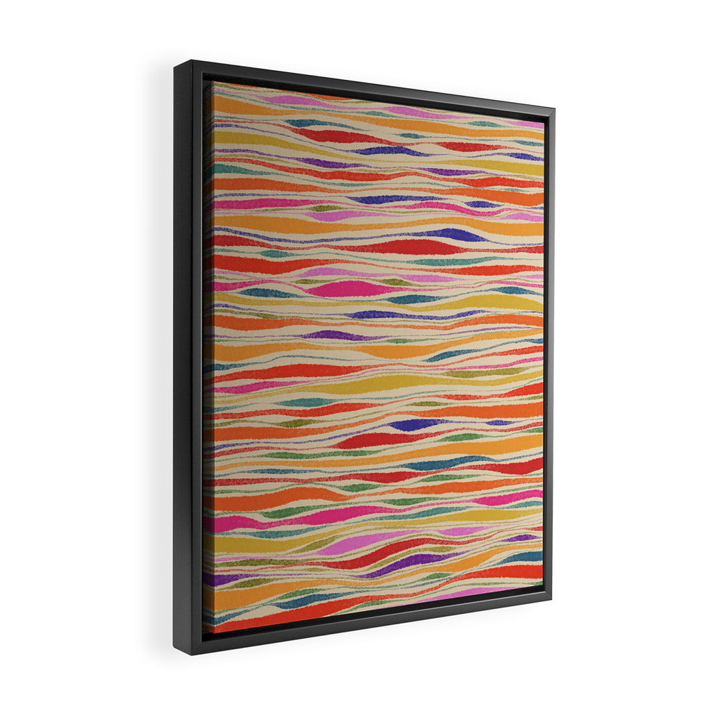Irregular Lines / Summer Palette Framed Canvas Print Gallery Image 2