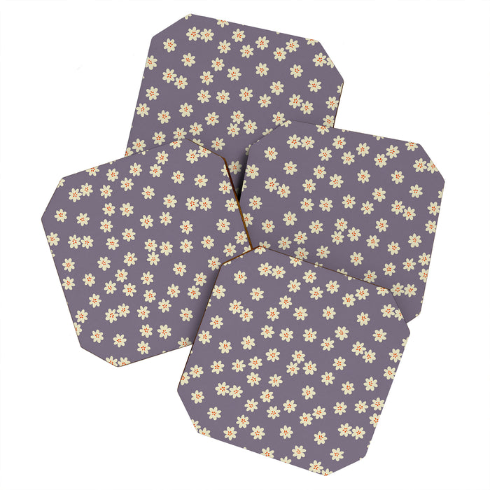 Tiny Flowers / Lavender & Orange Coaster Gallery Image 1