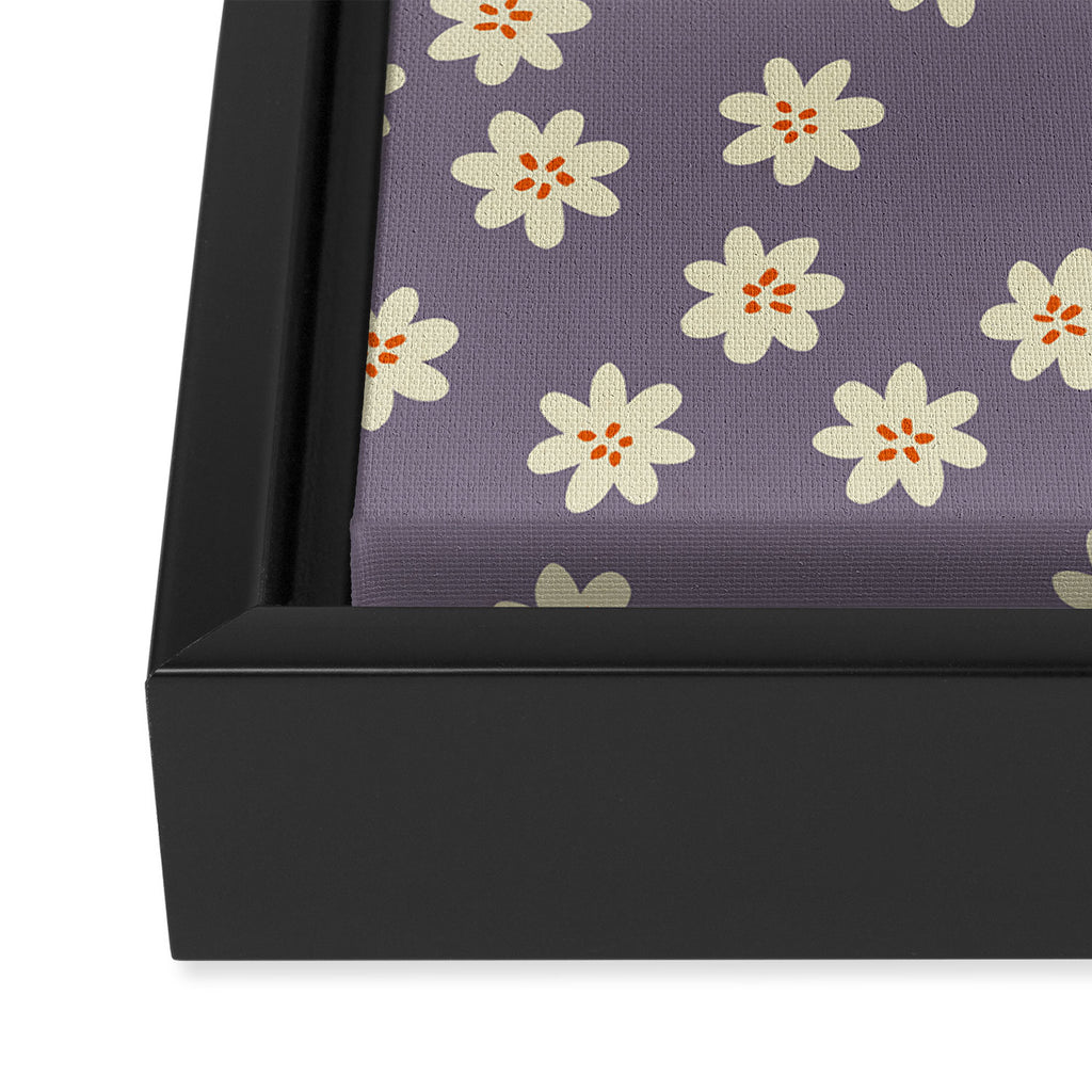 Tiny Flowers / Lavender & Orange Framed Canvas Print Gallery Image 3