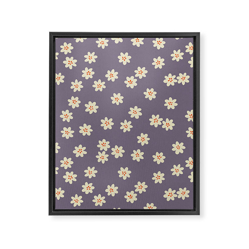 Tiny Flowers / Lavender & Orange Framed Canvas Print Gallery Image 6