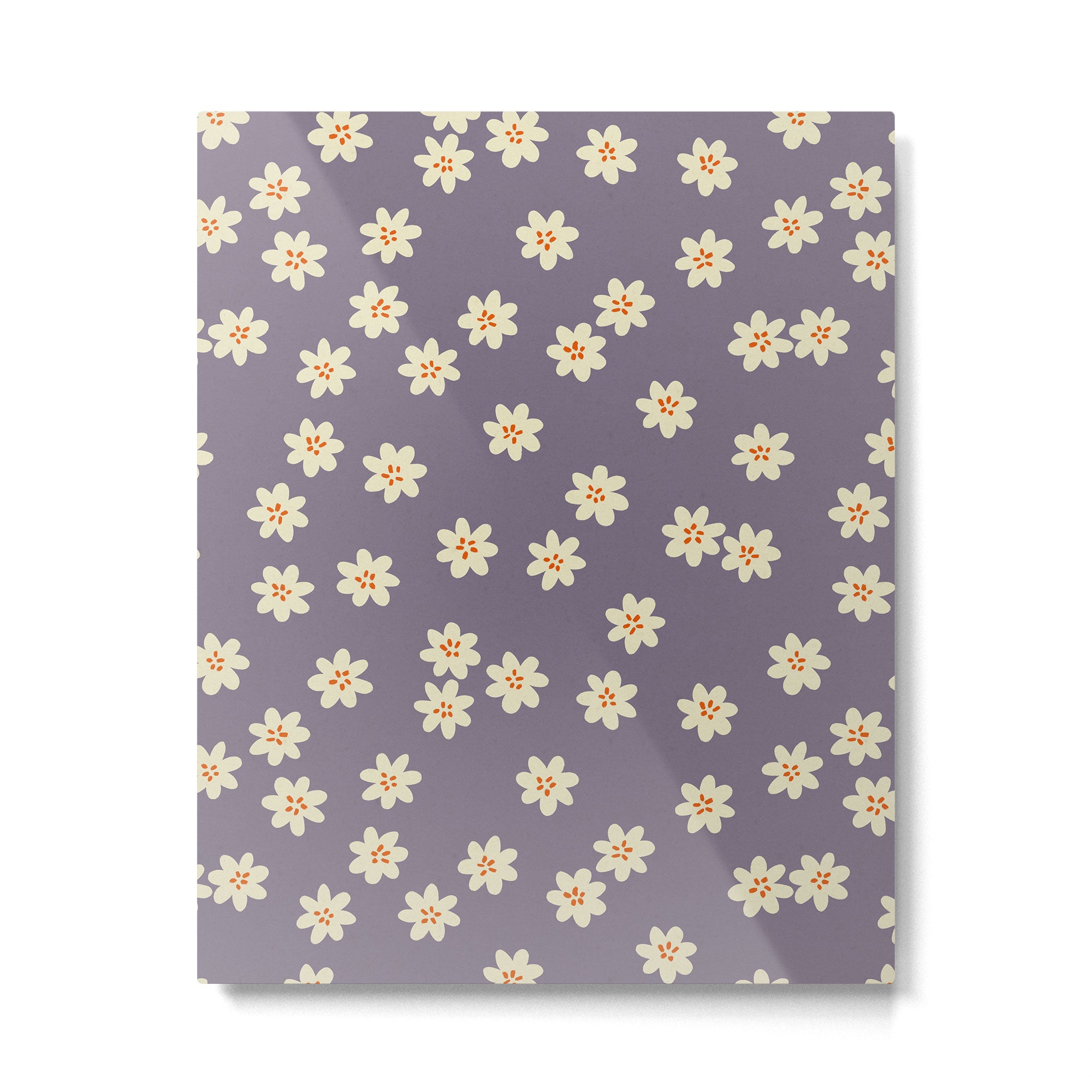 Tiny Flowers / Lavender & Orange Metal Print Gallery Image 4