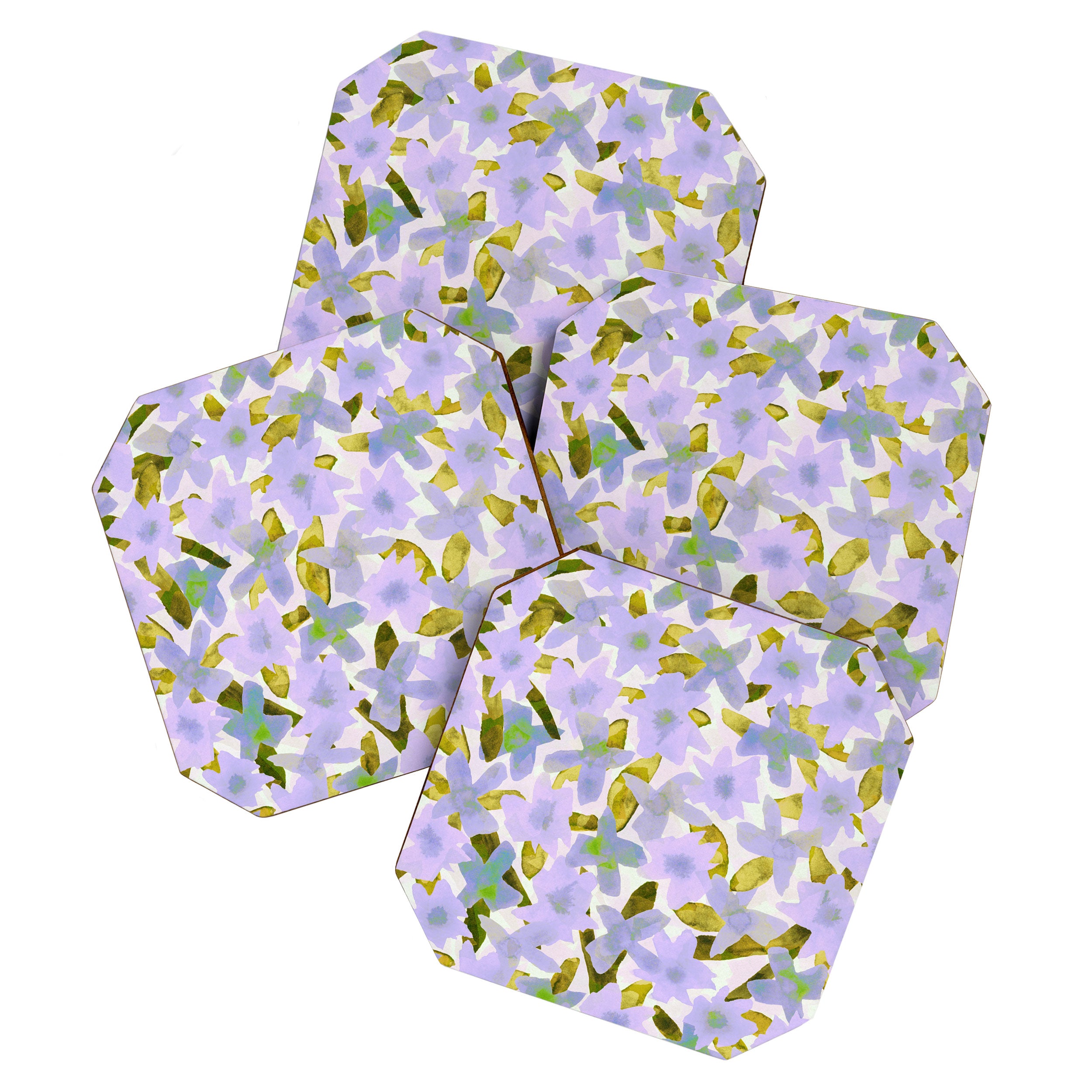 Lilac Watercolor Garden Coaster Gallery Image 1