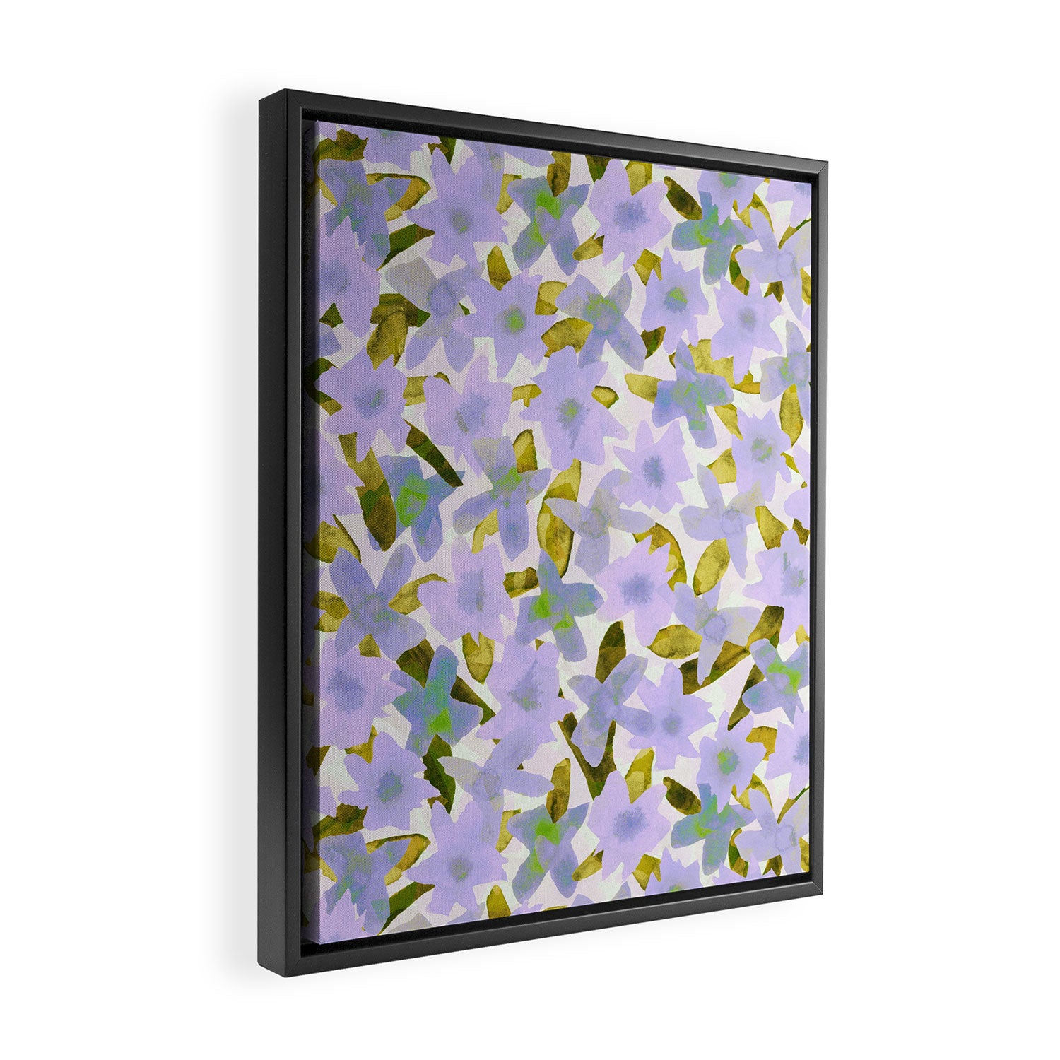 Lilac Watercolor Garden Framed Canvas Print Gallery Image 2