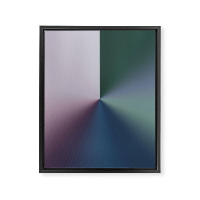 Line Gradient / Papa Green & French Grey Framed Canvas Print Gallery Image 1