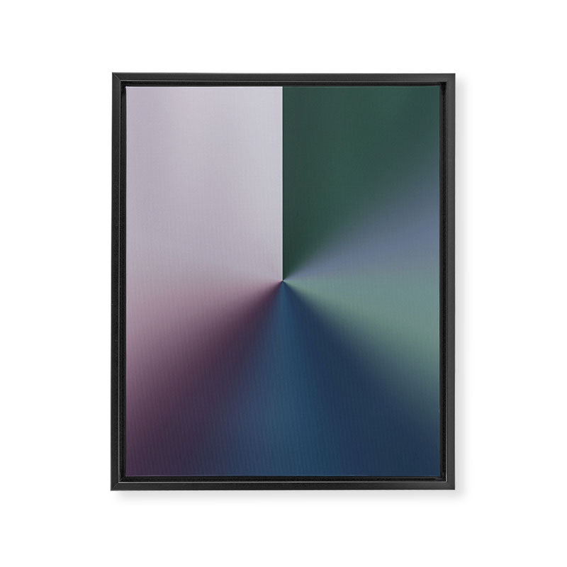 Line Gradient / Papa Green & French Grey Framed Canvas Print Gallery Image 6