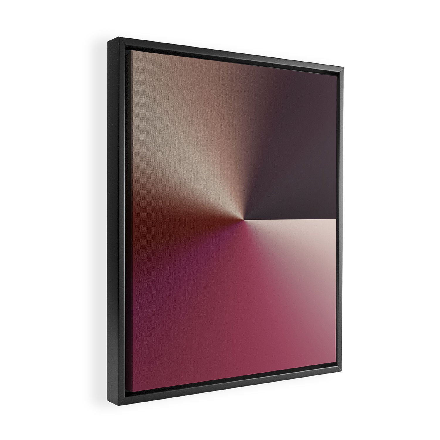 Line Gradient / Vanilla Wafer & Thunder Purple Framed Canvas Print Gallery Image 2