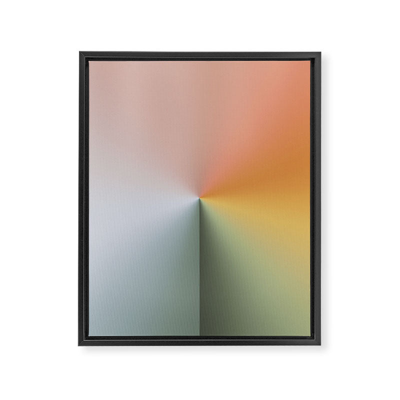 Line Gradient / Xanadu & Grey Asparagus Framed Canvas Print Gallery Image 6