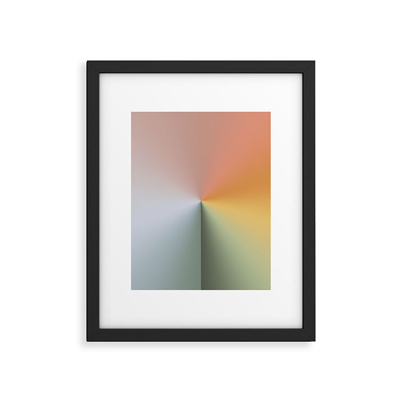 Line Gradient / Xanadu & Grey Asparagus Framed Art Print Gallery Image 5