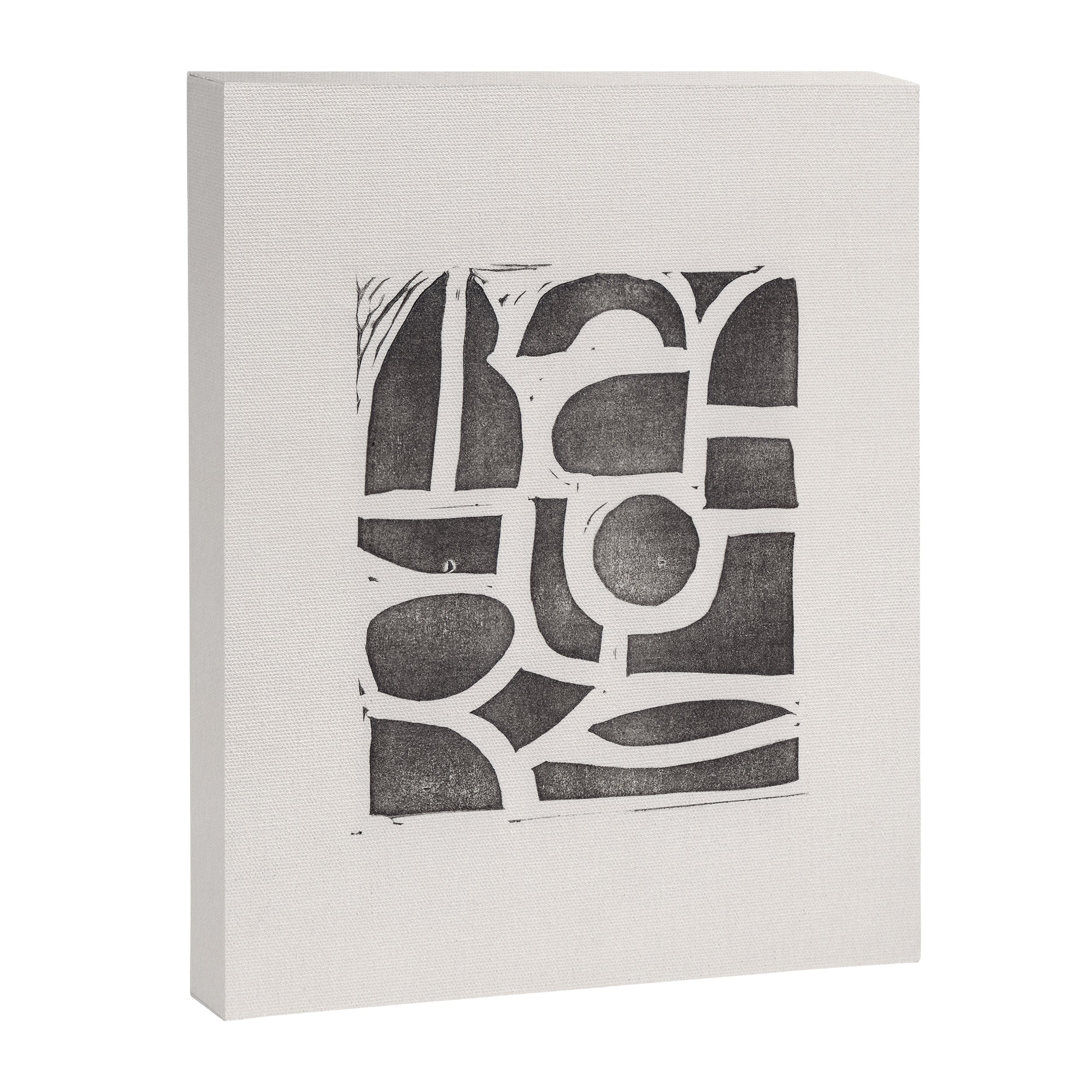Linocut Abstract #2 Canvas Print Gallery Image 6