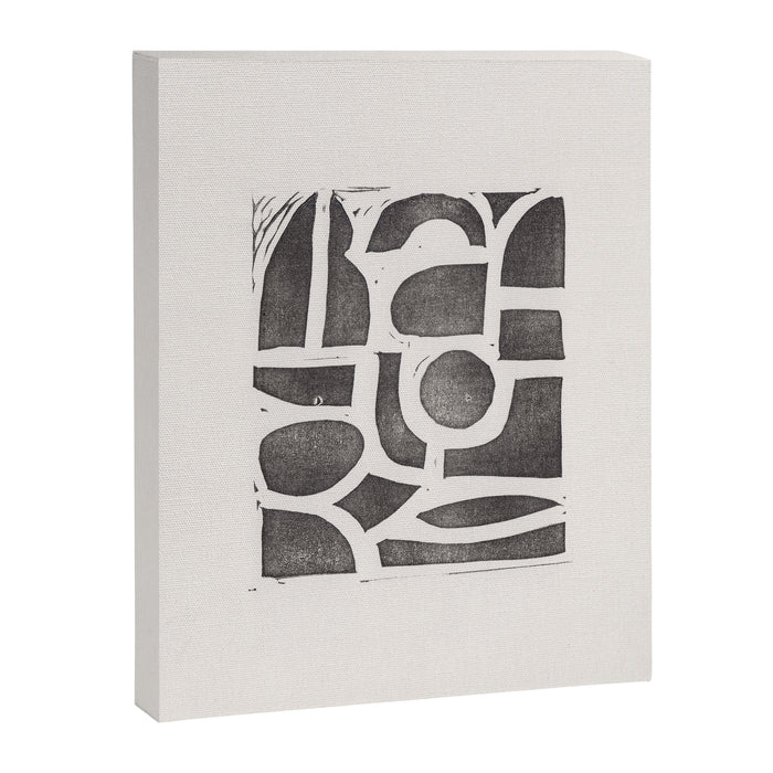 Linocut Abstract #2 Canvas Print Gallery Image 1