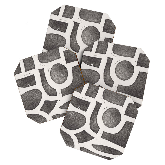 Linocut Abstract #2 Coaster Gallery Image 1