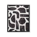 Linocut Abstract #3 Framed Canvas Print Gallery Image 6