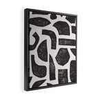 Linocut Abstract #3 Framed Canvas Print Gallery Image 2