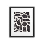 Linocut Abstract #3 Framed Art Print Gallery Image 5