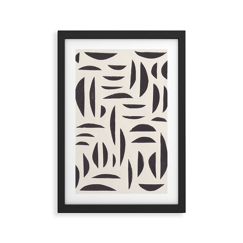 Linocut Abstract #4 Framed Art Print Gallery Image 3