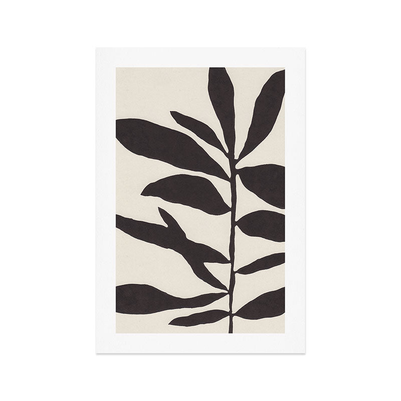 Linocut Branch #3 / Black & White Art Print Gallery Image 1