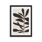 Linocut Branch #3 / Black & White Framed Art Print Gallery Image 2